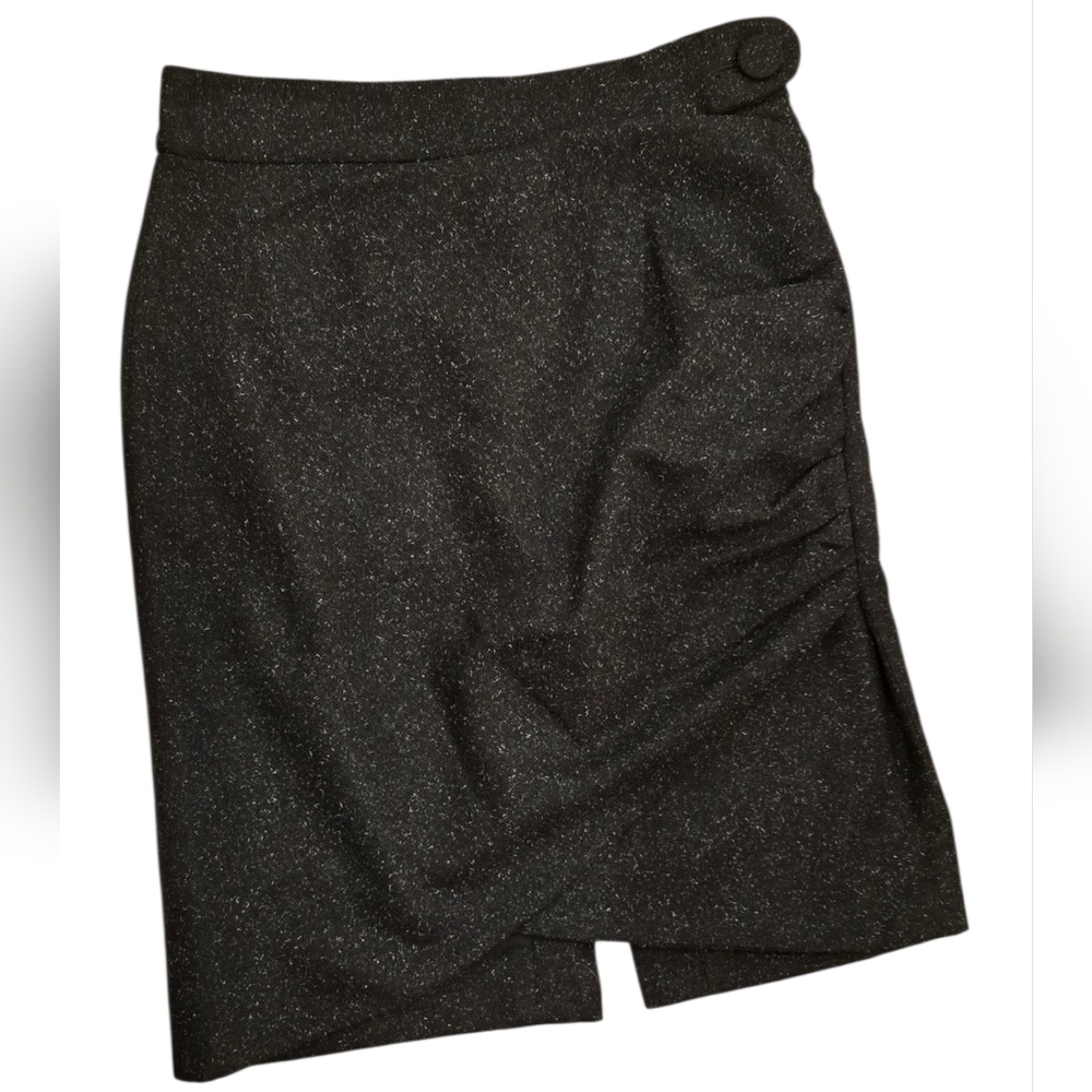 Robert Rodriguez Charcoal Asymmetrical Wool-blend Skirt